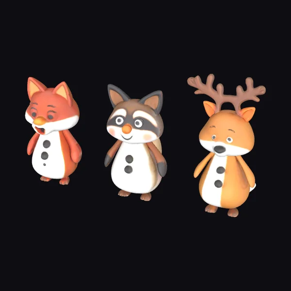 Woodland Animal Snowmen