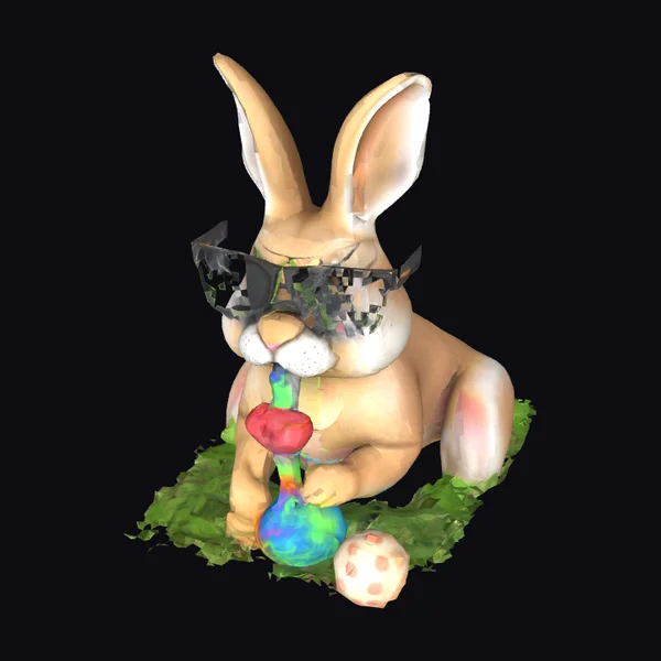 Cartoon Rabbit Smoking Pot