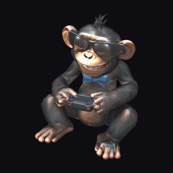 Monkey with Game Controller