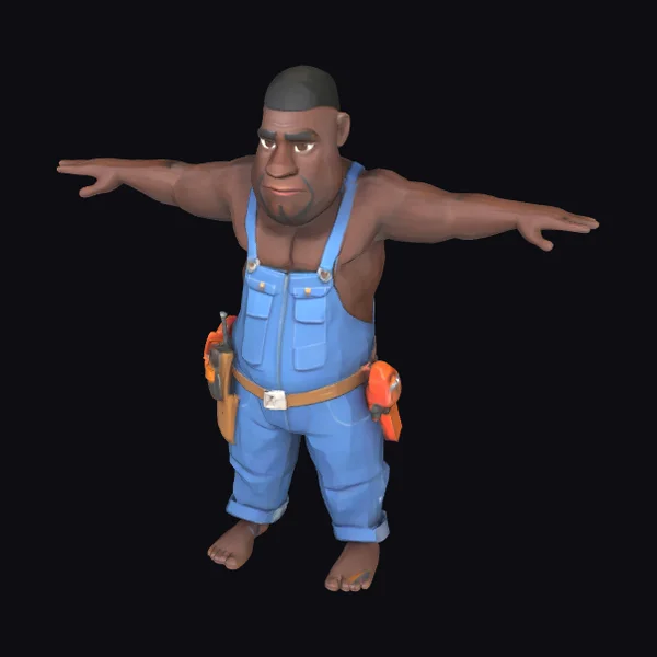 African Mechanic Cartoon