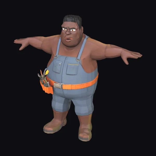 African Mechanic Cartoon