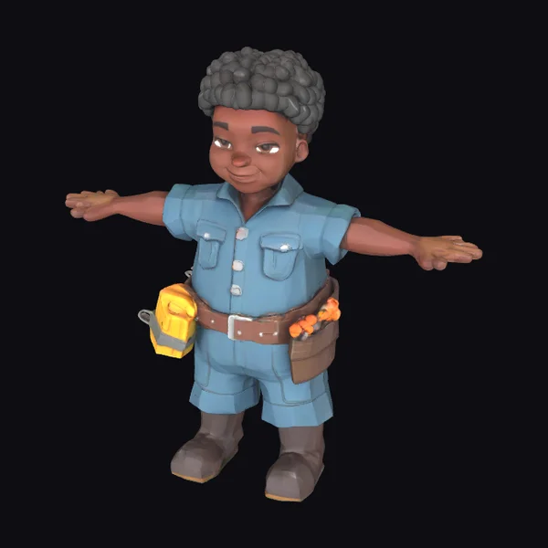 African Cartoon Mechanic