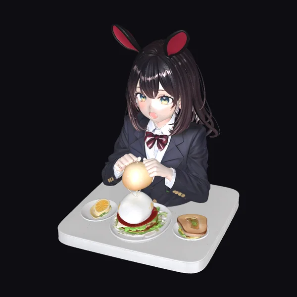 Anime Girl with Bunny Ears