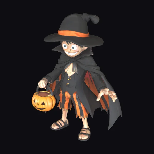 Halloween Boy with Pumpkin