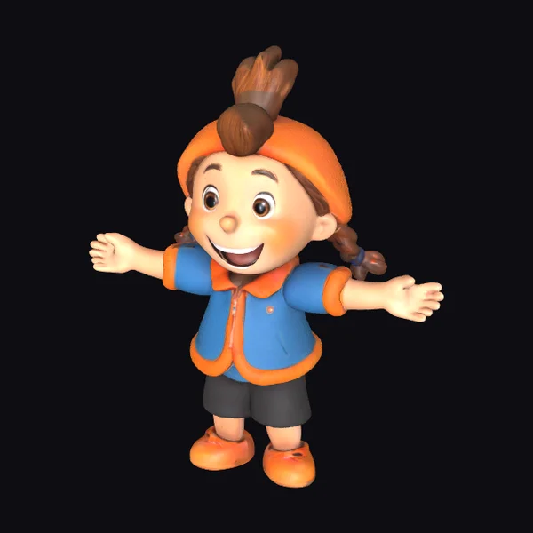 Cartoon Girl Explorer