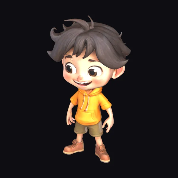 Cartoon Happy Young Boy
