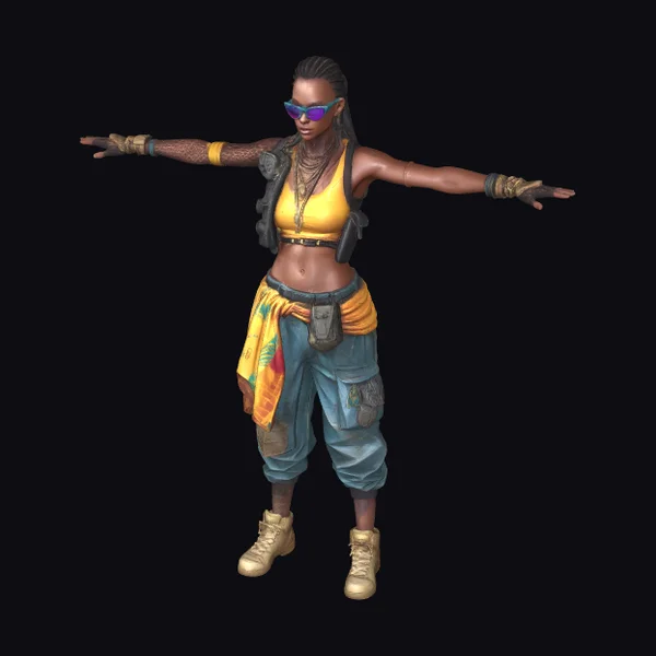 Woman in Yellow Outfit