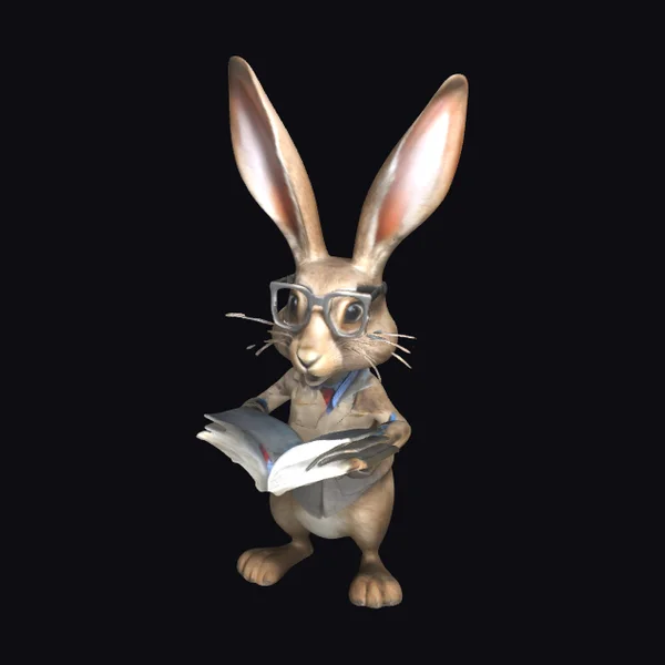 Anthropomorphic Hare with Glasses