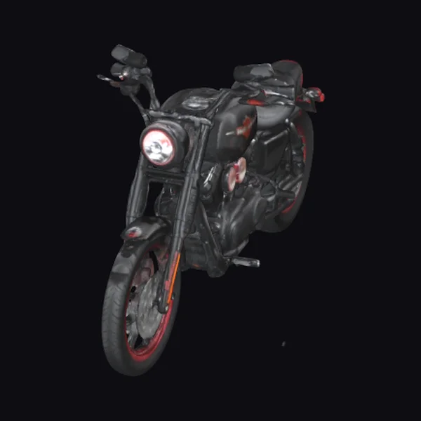 Black Motorcycle with Red Accents