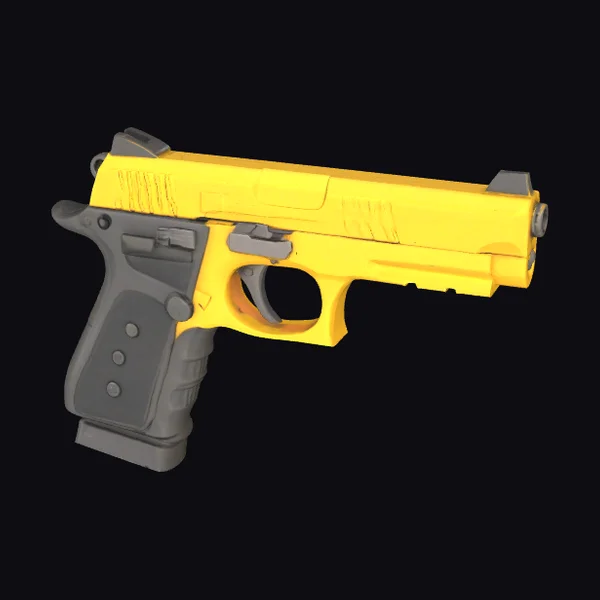 Yellow Semi-Automatic Pistol