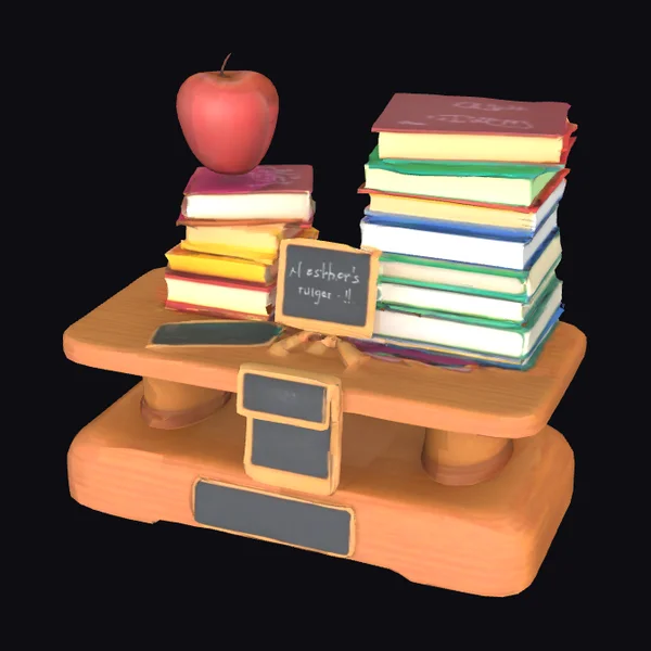Teacher's Desk with Books