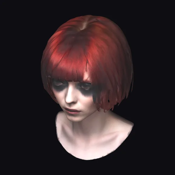 Red Hair Young Woman Head