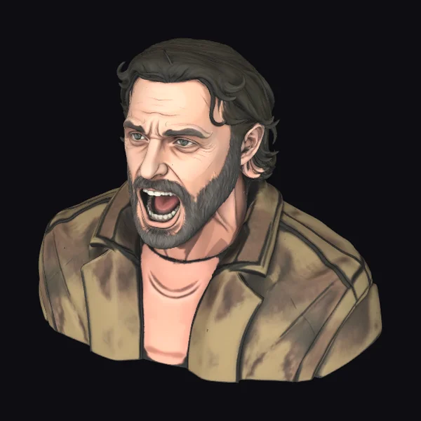 Angry Man Bust Portrait