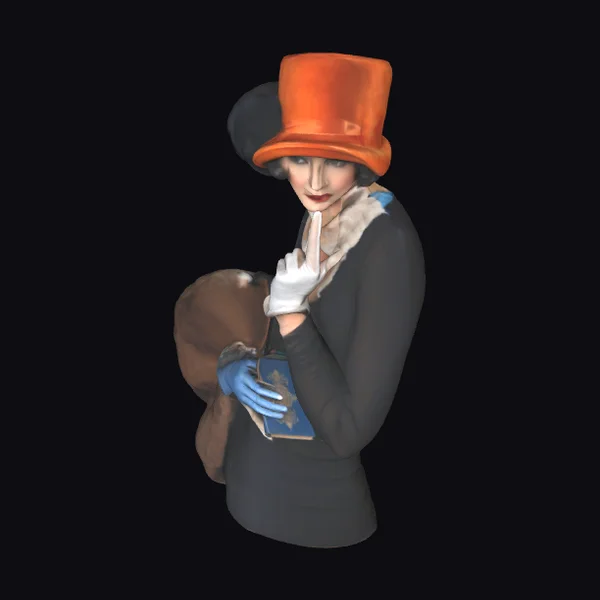Woman in Orange Top Hat