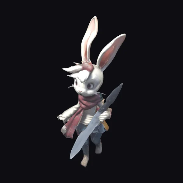 Anime Rabbit with Knife