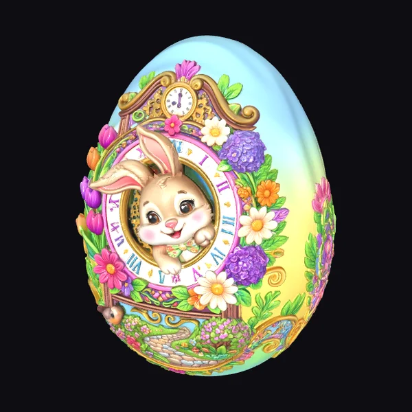 Easter Bunny Clock Egg