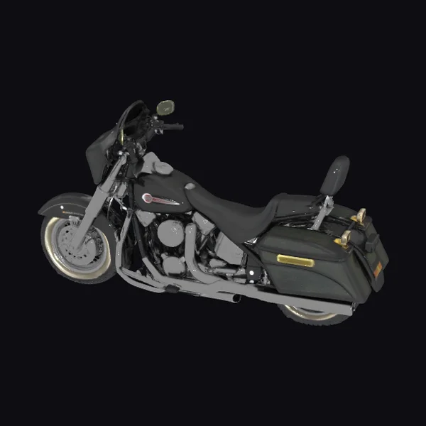 Black Motorcycle with Saddle Bags