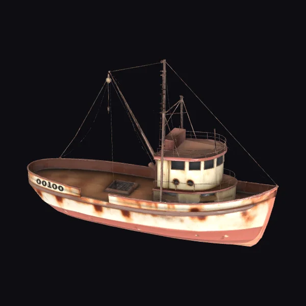 Rusty Fishing Boat Model