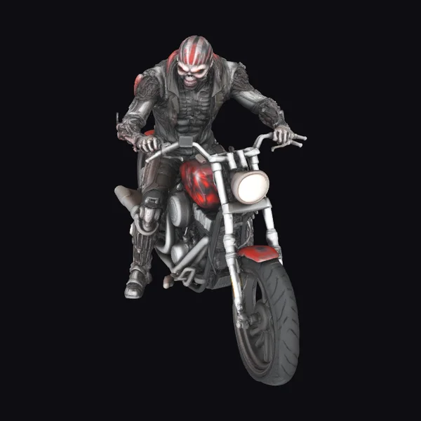 Biker on Motorcycle