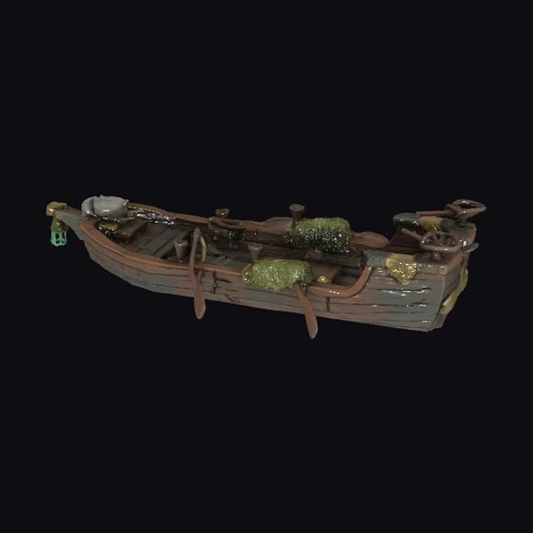 Mossy Wooden Rowboat