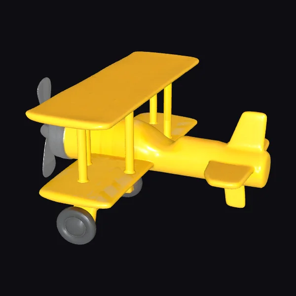 Vintage Yellow Biplane