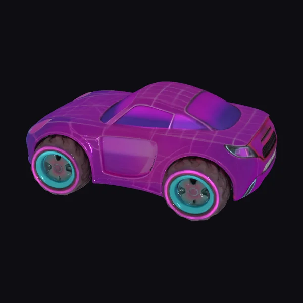 Synthwave Purple Sports Car