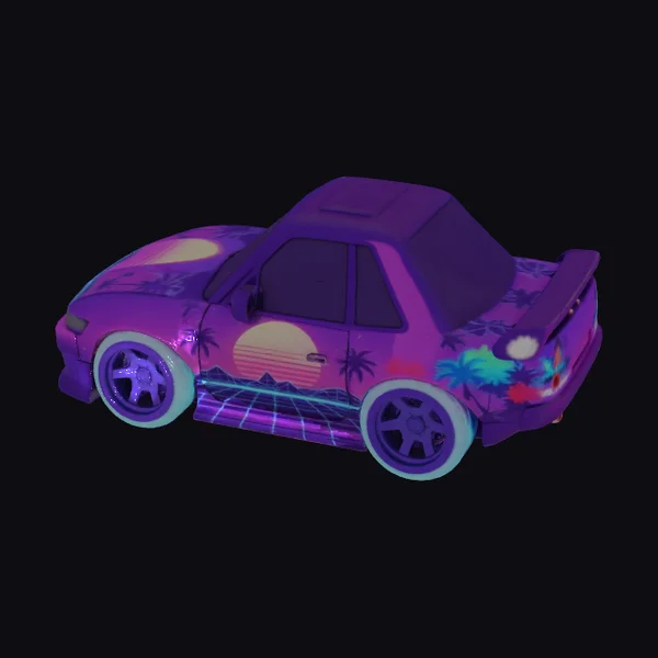 Synthwave Chibi Car