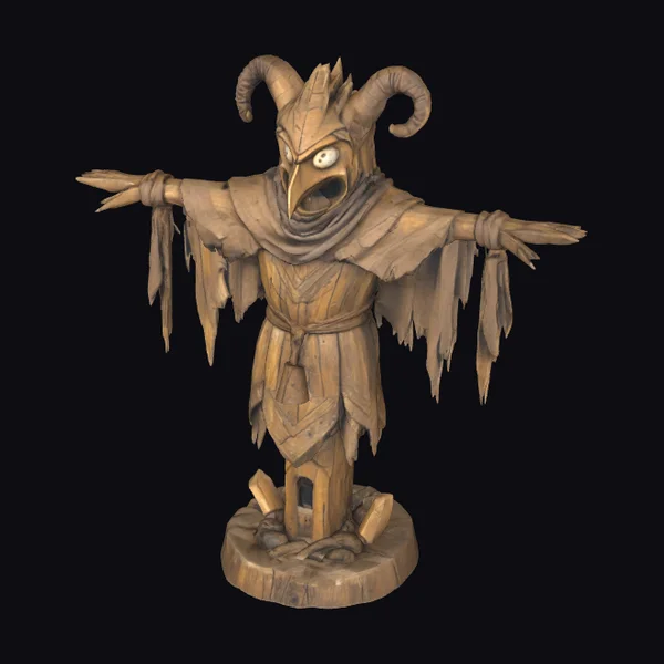 Wooden Demon Statue