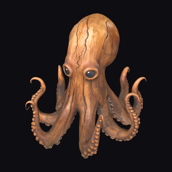Wooden Octopus Sculpture