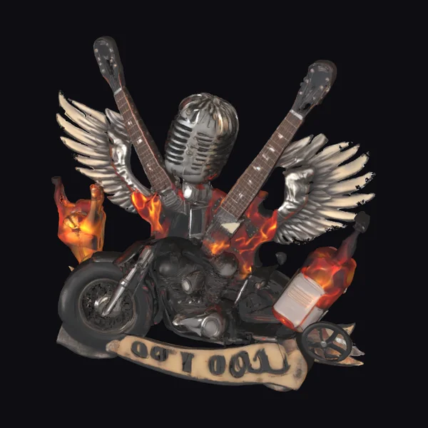 Rocking Guitar Emblem