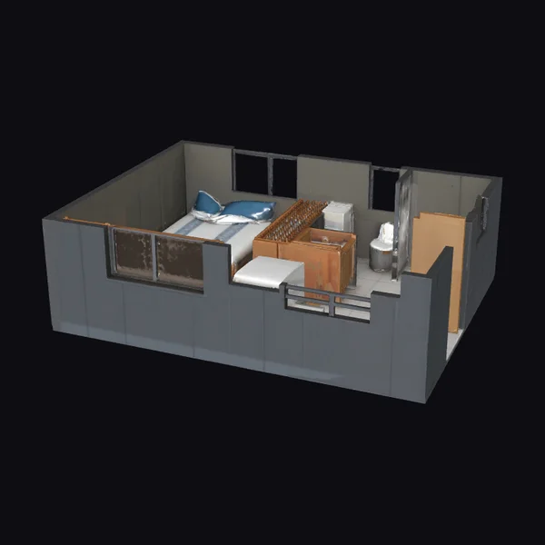 Cutaway Studio Apartment