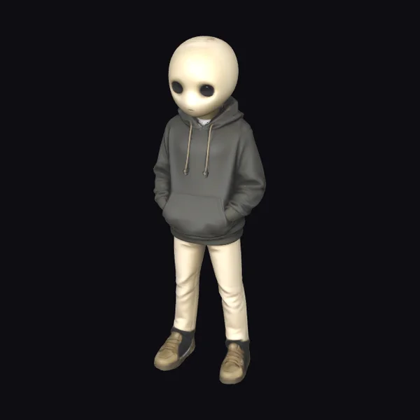 Alien in Grey Hoodie