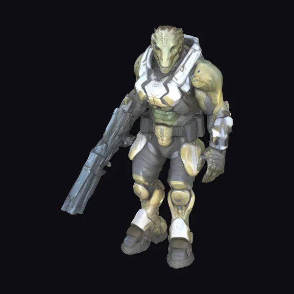 Alien Warrior with Rifle