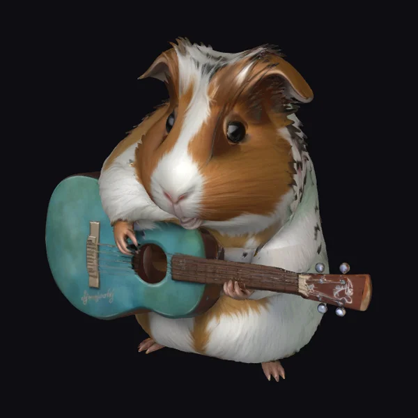 Guinea Pig with Guitar