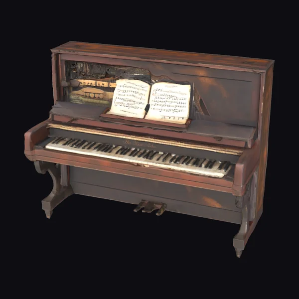 Broken Piano with Music