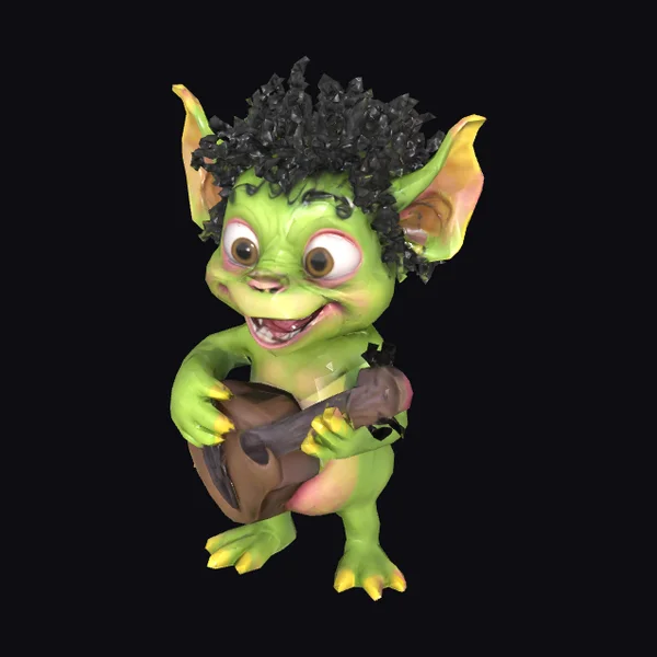 Green Monster Playing Lute