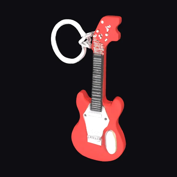 Red Guitar Keychain