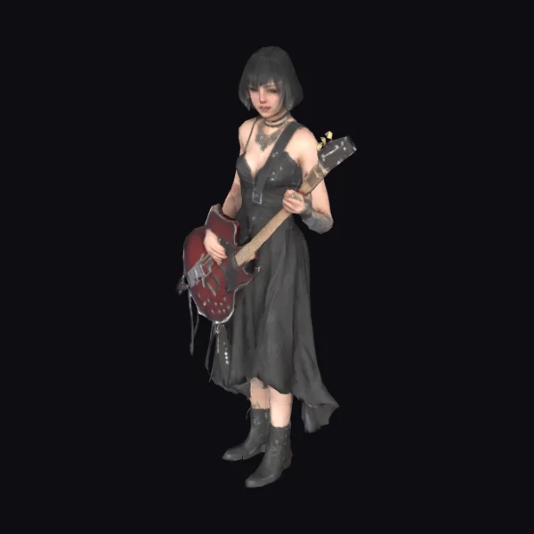 Gothic Woman with Guitar