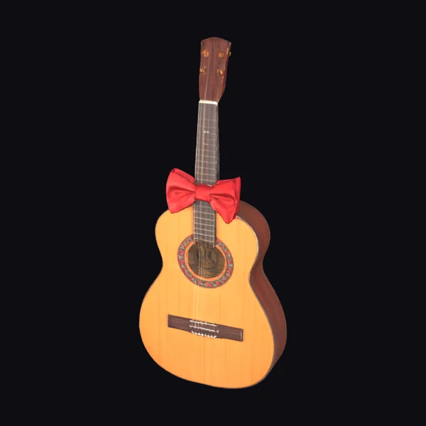 Guitar with Red Bow