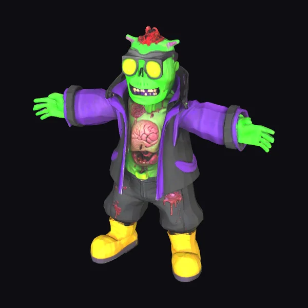 Zombie DJ in T-pose