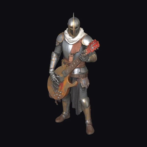 Grunge Knight with Guitar