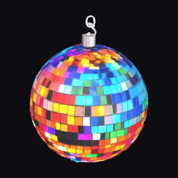 Rainbow Disco Ball Ornament