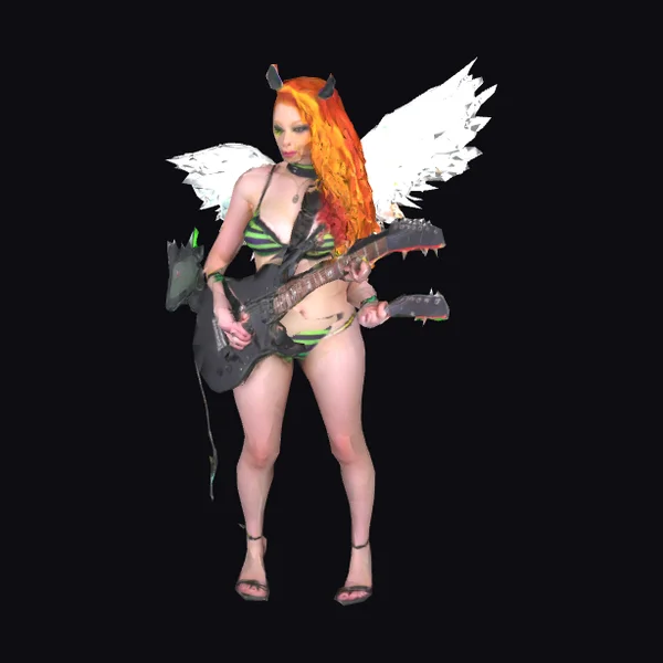 Woman with Guitar Wings