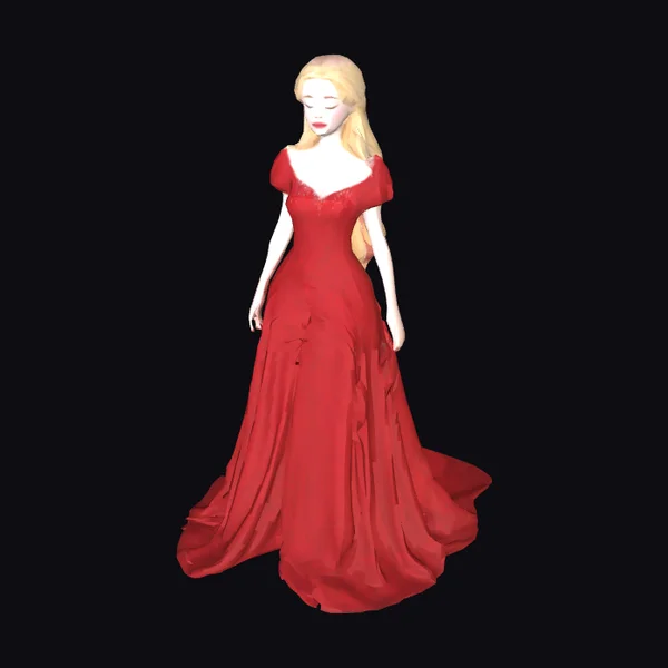 Woman in Red Gown