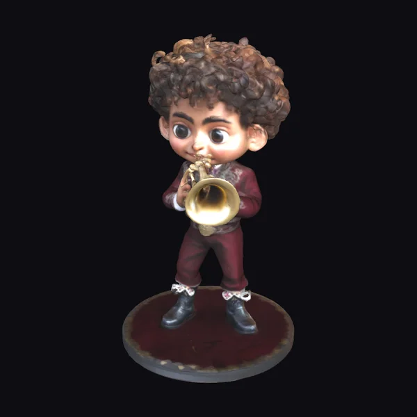 Cartoon Mariachi Boy Trumpet