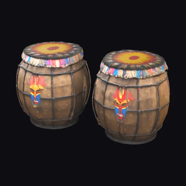 Giant War Drums Decorated