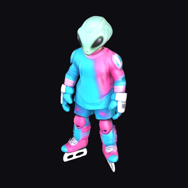 Alien Hockey Player Figure