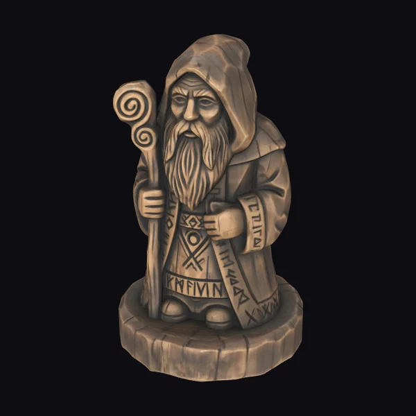 Wooden Druid Figurine