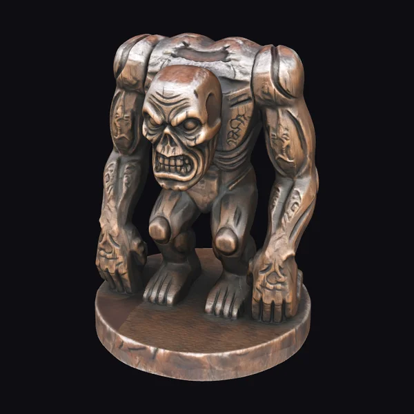 Wooden Ghoul Sculpture