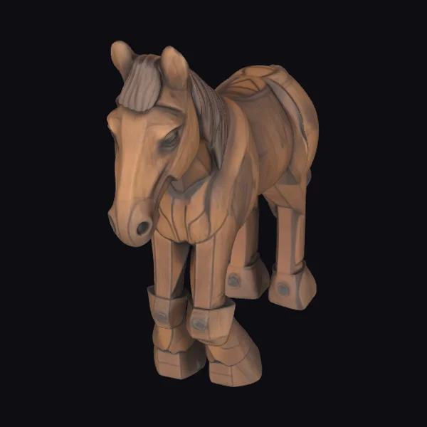 Wooden Horse Figure